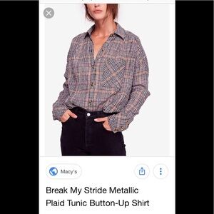 SALE New Free People Break My Stride Shirt Sz L